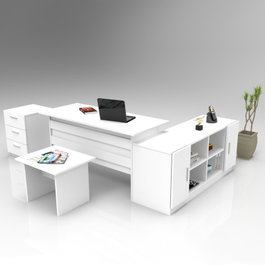Hanah Home Conjunto de Muebles de Oficina Vo13-W Blanco
